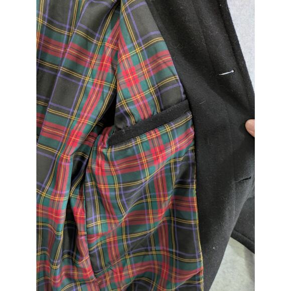 Popβ England Jacket Men's Medium Black Wool British Style Lined Jacket Vintage - Picture 7 of 8